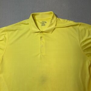 Champions Tour Mens XXL Yellow Striped Short Sleeve Golf Polo Shirt